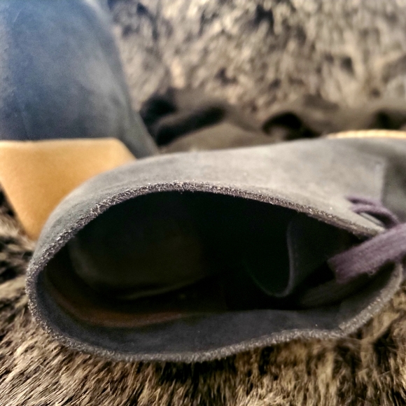 J.Crew MacAlister Black Suede Wedge Boots Size 5 - Picture 2 of 4